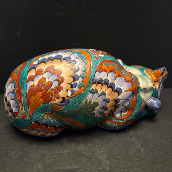 VINTAGE ASIAN HAND PAINTED PORCELAIN CAT - Picture 4 of 13